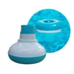 Set x2 dispensador de cloro flotante para piscina, portátil, con compartimentos ajustables para químicos.