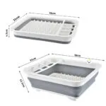Escurridor plegable para platos y utensilios, multifuncional y compacto.