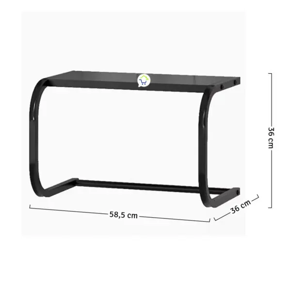 Estante organizador negro para microondas, repisa ahorra espacio de 58.5 x 36 cm.