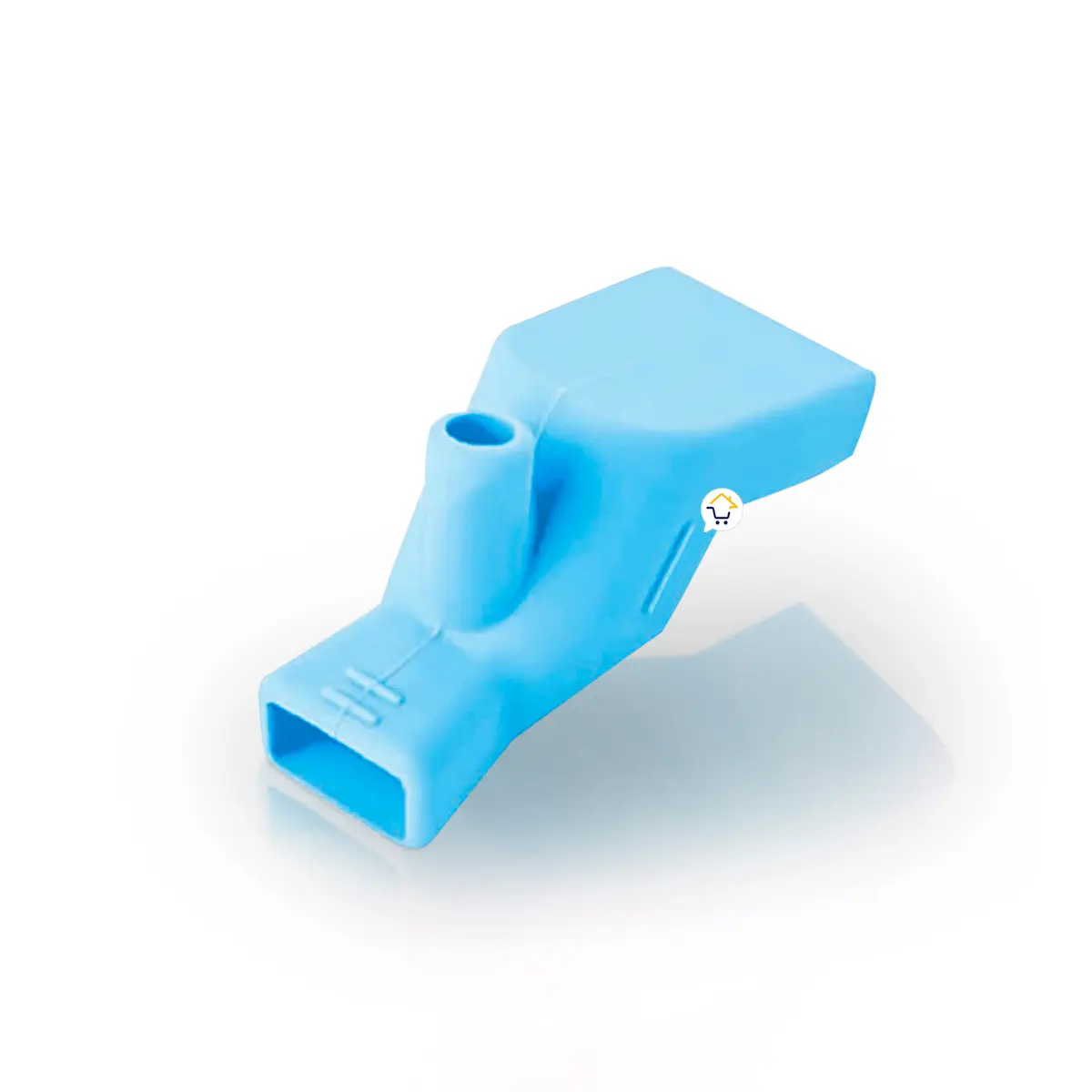 Extensor de grifo de silicona azul portátil para que los niños alcancen el agua fácilmente.
