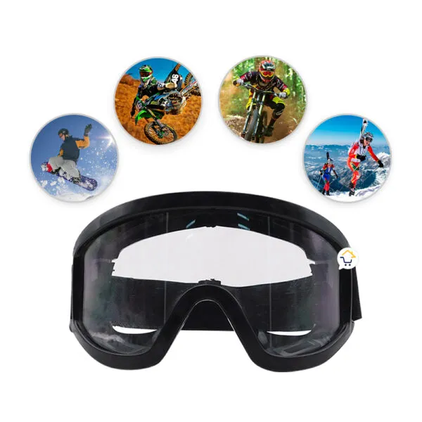 Gafas motocross transparentes ajustables anti fluido, perfectas para esquí y ciclismo.