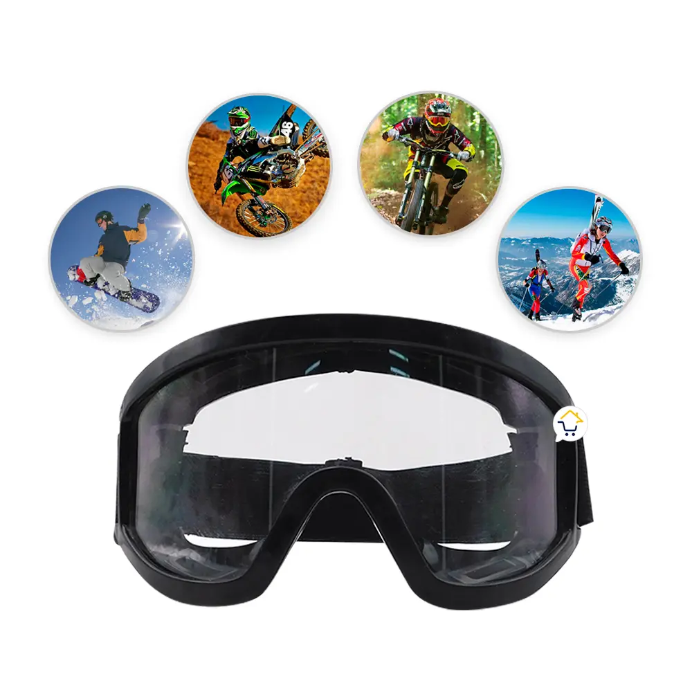 Gafas motocross transparentes ajustables anti fluido, perfectas para esquí y ciclismo.