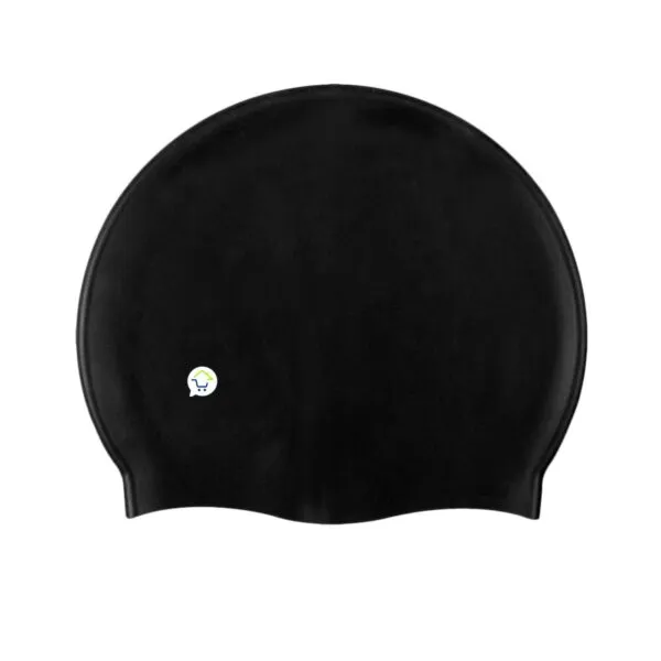 Set x2 gorro de natación negro de silicona, resistente y durable para piscinas.