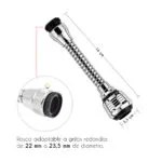 Grifo ahorrador de agua flexible para lavamanos, 16cm largo, boquilla ajustable.