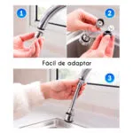 Set x2 Grifo Ahorrador Agua Flexible Ecualizable Universal: Adaptación fácil al grifo.