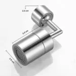 Grifo giratorio cromado de 3.5 cm, cabezal extensible de 2.5 cm, aireador de agua multifuncional.
