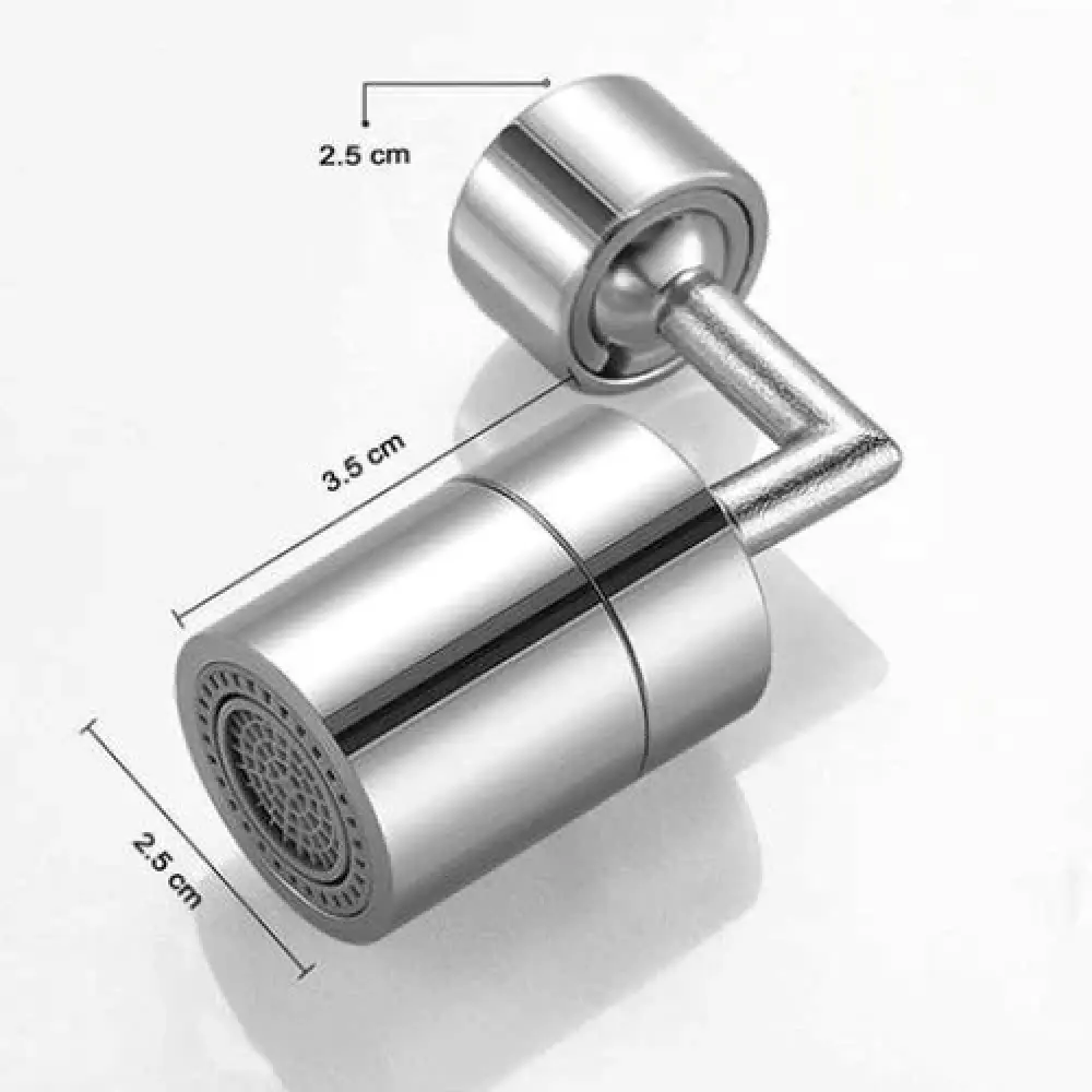 Grifo giratorio cromado de 3.5 cm, cabezal extensible de 2.5 cm, aireador de agua multifuncional.