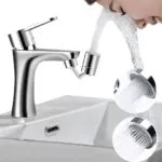 Grifo giratorio multifuncional rociador de agua para lavar cara y manos.