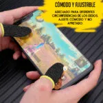 Set x2 guantes gamer para dedos, cómodos y ajustables en celular o tablet para gaming.