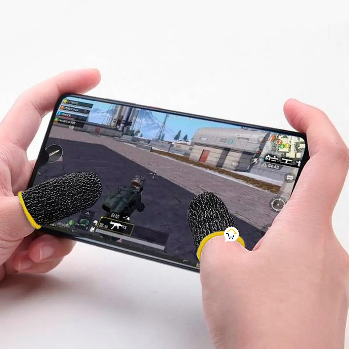 Set x2 guantes gamer para dedos en celular o tablet, ideales para juegos.