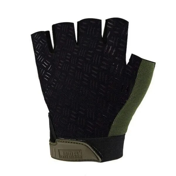 Guantes tácticos medio dedo negros y verdes antideslizantes para moto, Mechanix