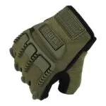 Guantes tácticos medio dedo para moto, antideslizantes, marca Free Soldier, color verde oliva.