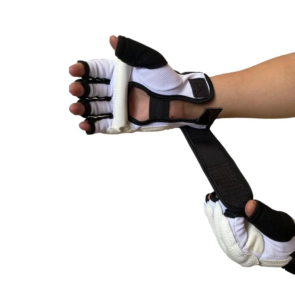 Guantes de Taekwondo para artes marciales, protección de manos con velcro para ajuste seguro.