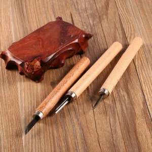 Set x6 gubias para tallar madera, jabón y cerámica con mangos de madera.