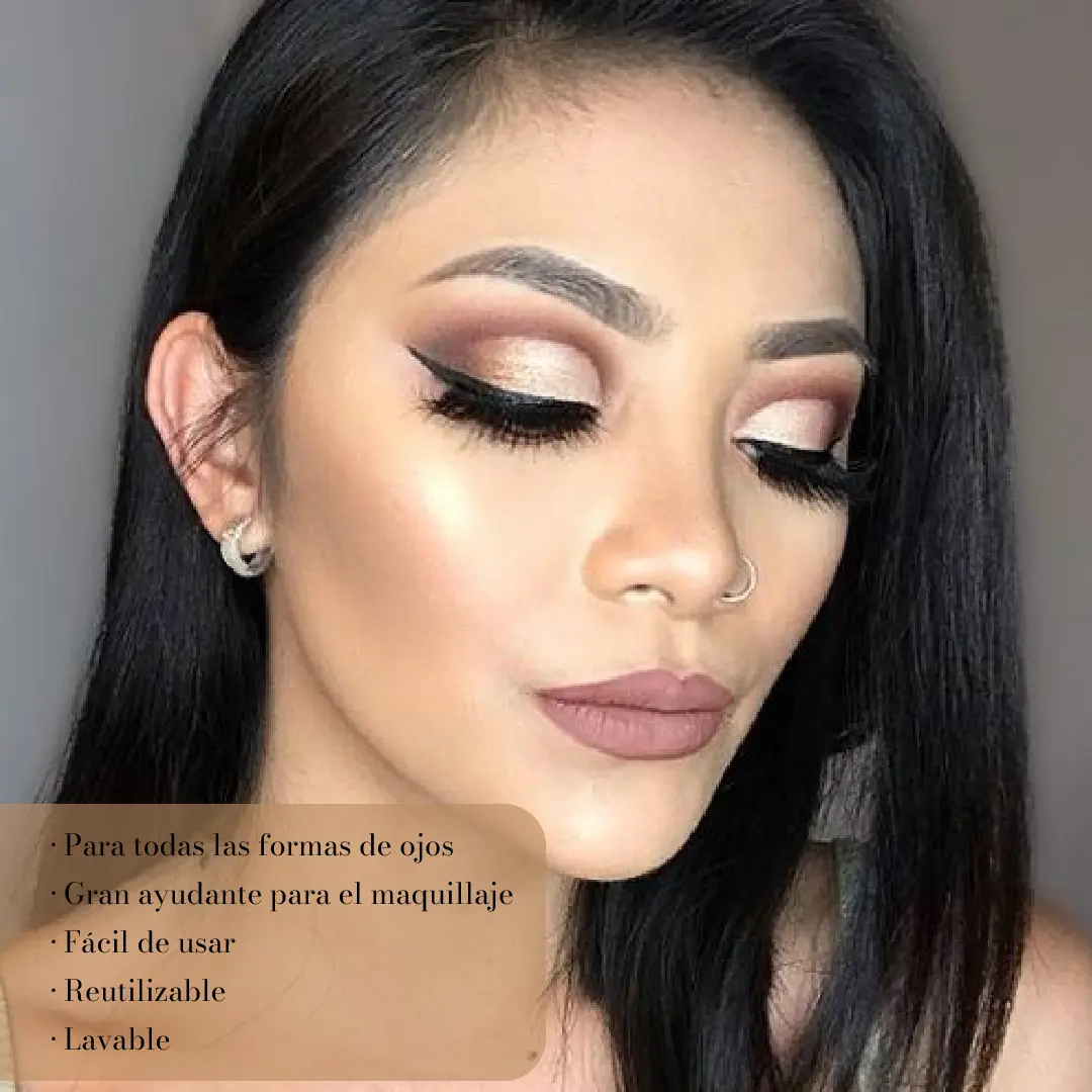 Guía de maquillaje para crear la línea crease perfecta en ojos, fácil de usar y reutilizable.