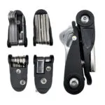 Herramienta multiusos 15 en 1 para ciclismo y camping, compacta y portátil.