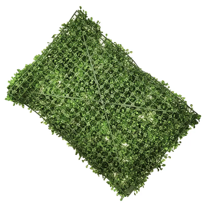 Panel de jardín vertical artificial 40x60 cm con follaje ecológico denso y malla de soporte.