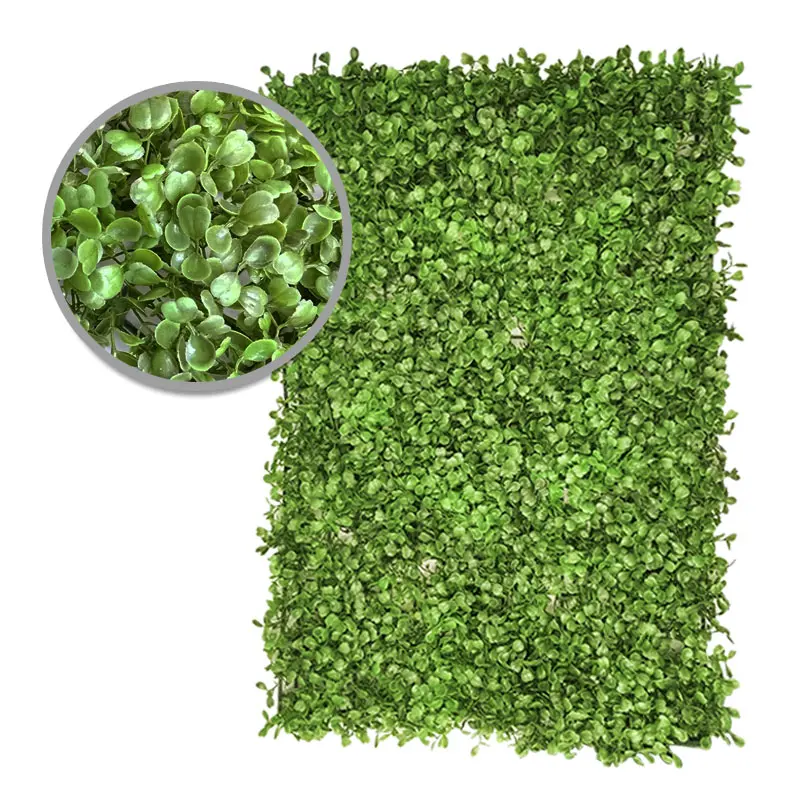 Panel de jardín vertical artificial 40x60cm, muro de follaje ecológico con hojas verdes.