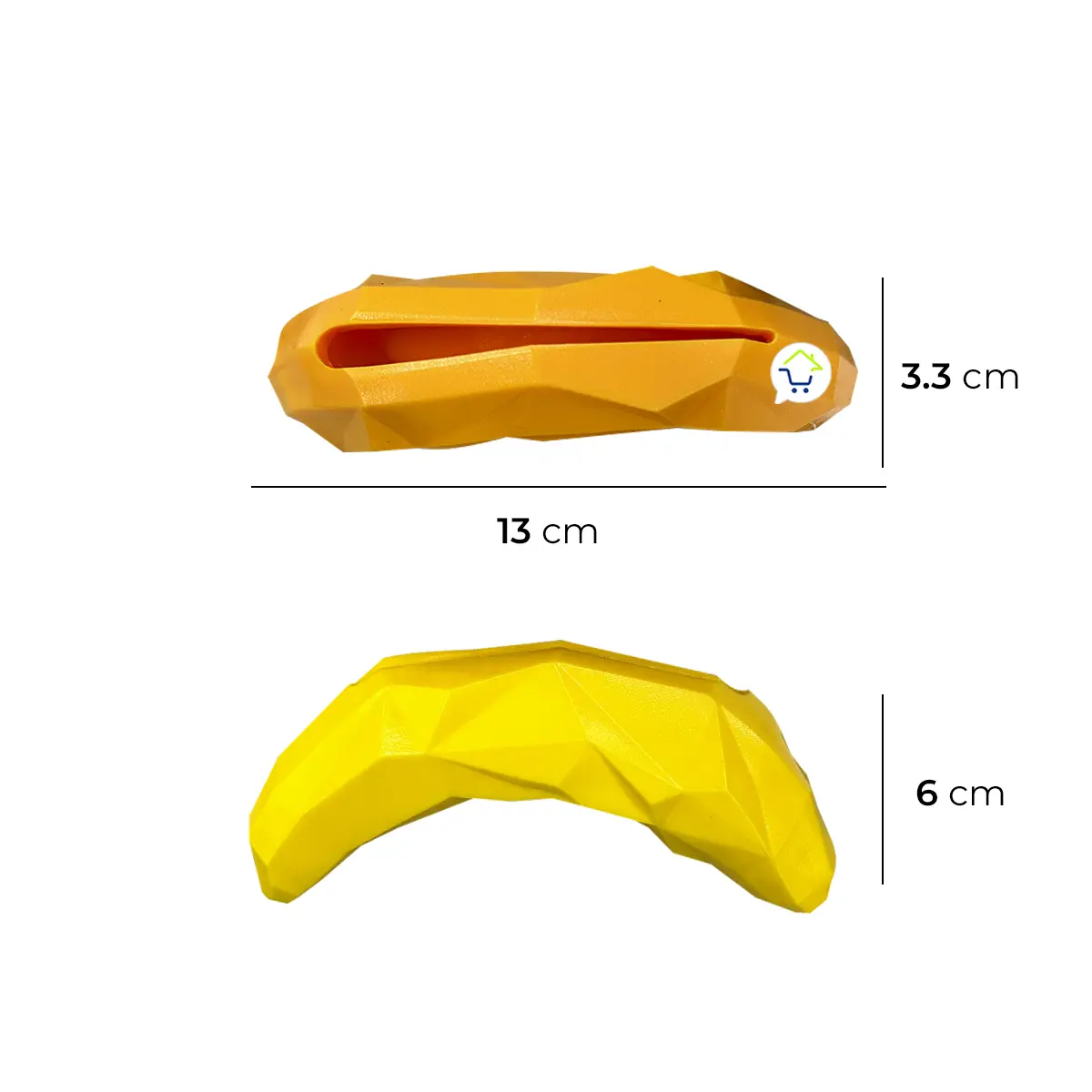 Set x2 juguete interactivo para perros, masticable porta croquetas amarillo, 13x3.3cm y 6cm