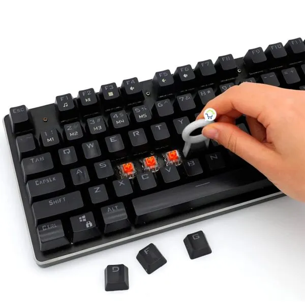 Kit limpieza 5 en 1 para audífonos y teclado con removedor de teclas y cepillo.