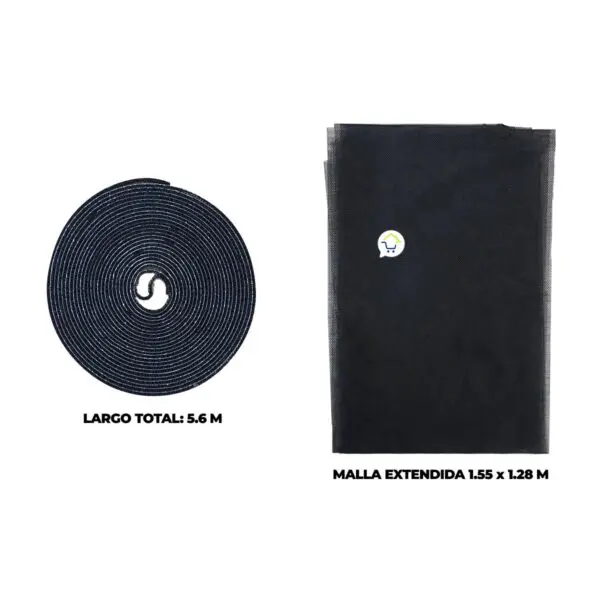Malla antimosquito adhesiva para ventanas, 155cm x 128cm. Rollo de 5.6m.