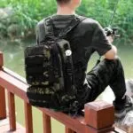 Morral táctico militar 2 en 1, mochila cruzada de 36L con camuflaje, ideal para pesca.
