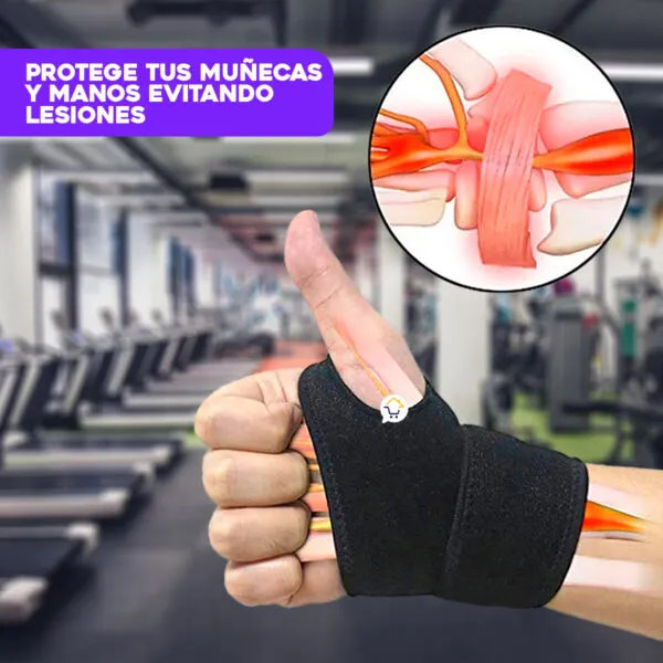 Set x2 muñequera deportiva ambidiestra protege túnel carpiano. Ideal para gimnasio.