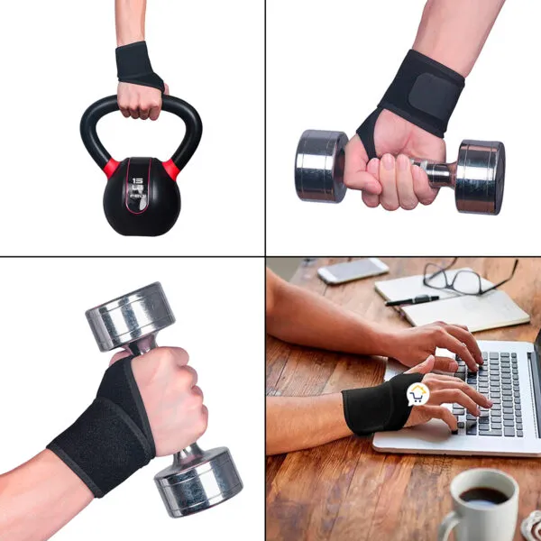 Muñequera deportiva elástica para túnel carpiano, ambidiestra, para pesas.