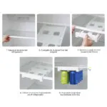 Dispensador de bebidas para nevera colgante con capacidad para 5 latas, fácil de instalar.