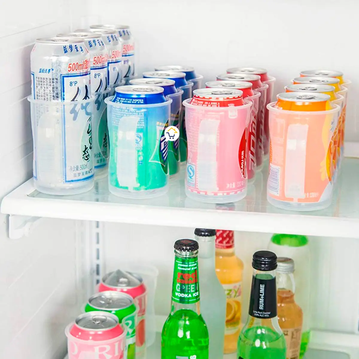 Set x2 Organizador Latas Refrigerador: Mantén tus bebidas frías y ordenadas fácilmente.