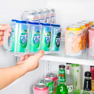 Set x2 organizadores de latas para refrigerador, con 4 espacios cada uno.