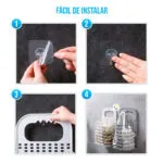Cestas de ropa sucia plegables colgando en pared, organizador de toallas.