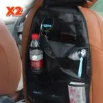 Set x2 organizador de asiento trasero para carro: guarda botellas, gafas y más.
