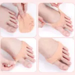 Almohadillas de silicona antideslizantes para tacones, protegen dedos y metatarso.