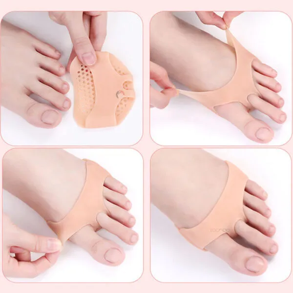 Almohadillas de silicona antideslizantes para tacones, protegen dedos y metatarso.