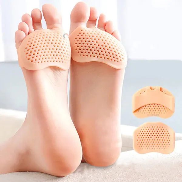 Almohadillas de silicona antideslizantes para aliviar el dolor en el antepié al usar tacones.