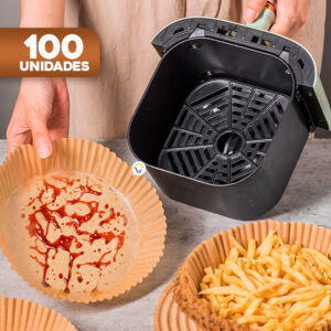 Set X100 Papel Antiadherente  Para Freidora De Aire Air Fryer Pad Paper - Imagen 1