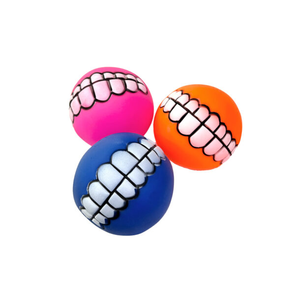 Set X3 Pelotas Para Perros Juguete Sonido Diseño Sonrisa - Imagen 2