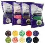 Set x3 Perlas De Cera Elástica Perlada Komsung: azul, rosa y chocolate.