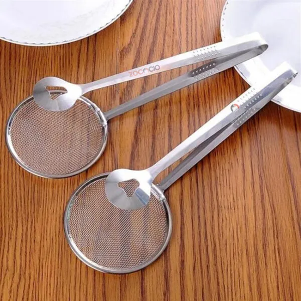 Set x2 pinzas colador multifuncionales para cocina, para filtrar y freír.