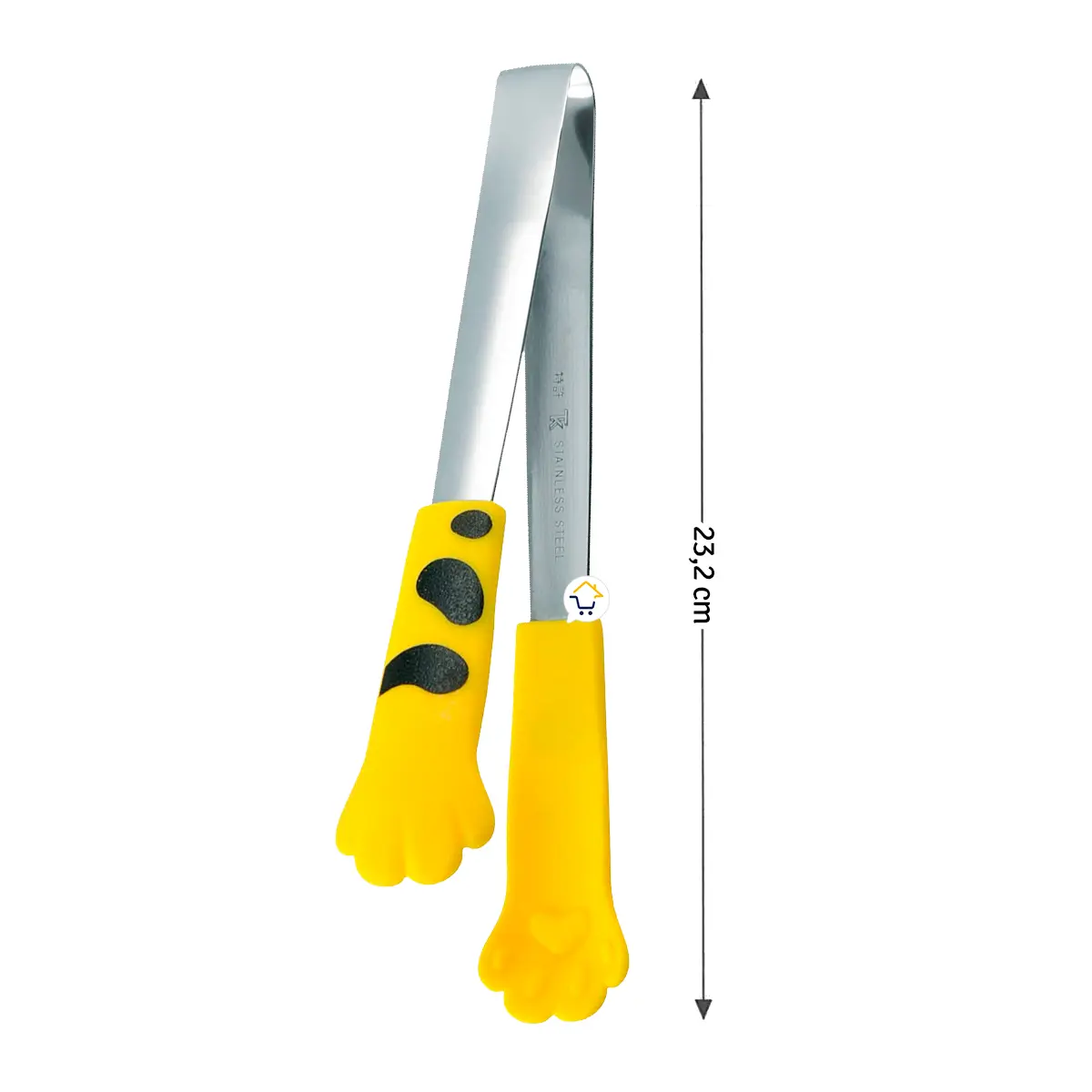 Pinza de cocina para alimentos con diseño de patita de gatito, ideal para hornear o asar.