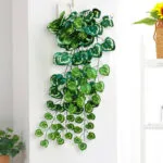 Follaje colgante artificial en forma de corazón, enredadera decorativa para interiores.