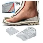 Plantillas de silicona ortopédicas para zapatos que aumentan la estatura hasta 5 cm, con corte transversal de pie.