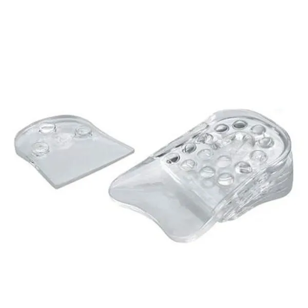 Par de plantillas de silicona ortopédica para aumentar estatura hasta 5 cm, transparentes, con soporte para talón.