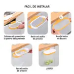 Set x2 porta bolsas para puerta de cocina, soporte multiusos para basura, fácil instalación.