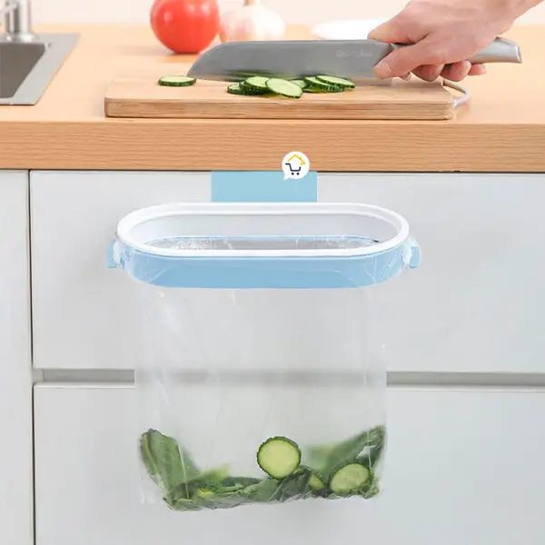 Set x2 Porta Bolsas Cocina Colgante: Soporte para bolsa de basura multiusos en puerta de armario.