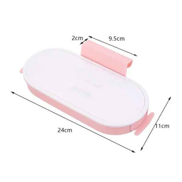 Set x2 porta bolsas de basura multiusos para cocina. Soporte rosa, mide 24x11x2 cm.