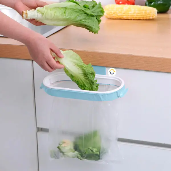 Set x2 porta bolsas cocina multiusos. Soporte para colgar bolsas de basura en puertas.