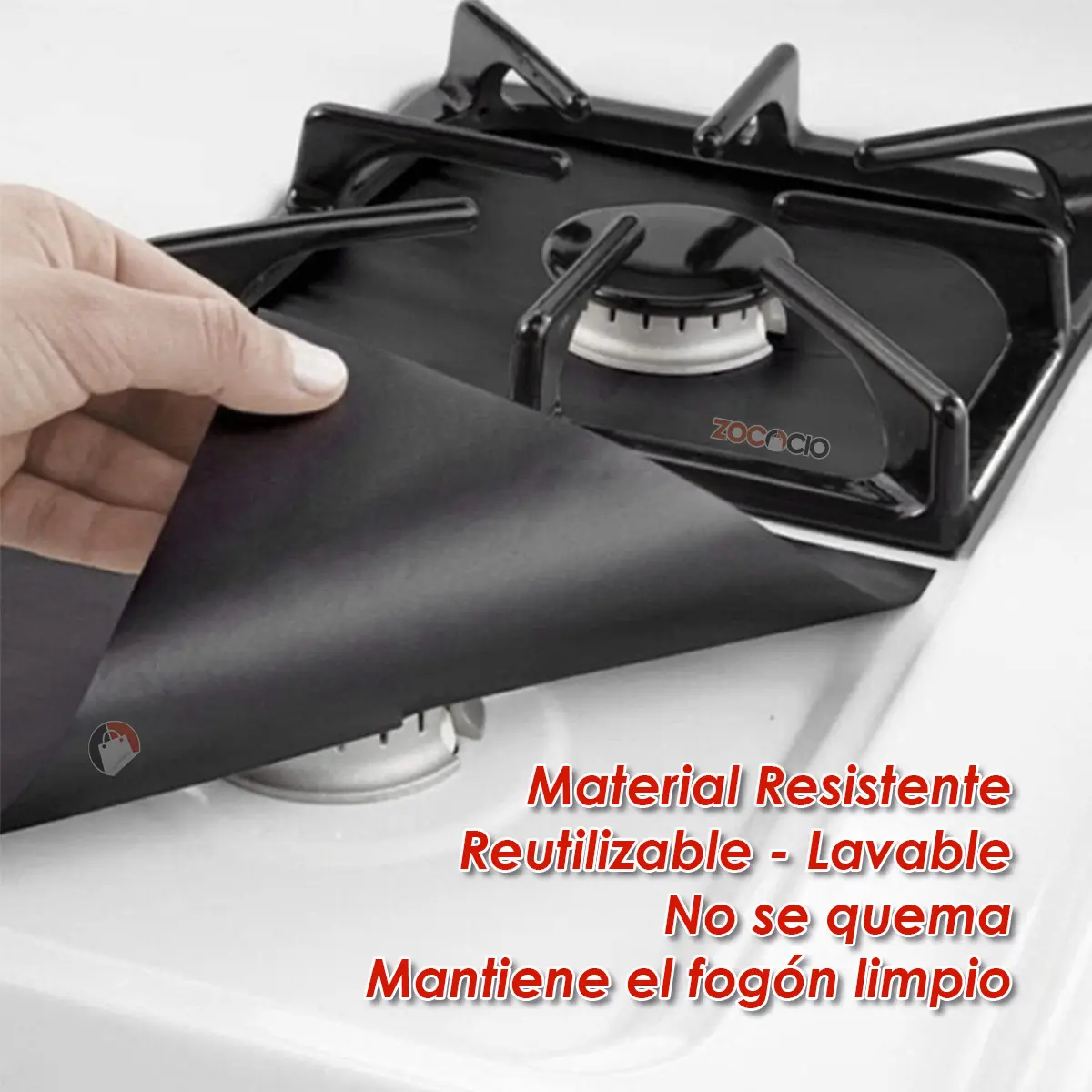 Set x4 protectores de estufa reutilizables, lavables y resistentes. Mantiene la estufa limpia.