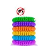 Set x5 pulseras repelente mosquitos, manilla anti insectos en espiral, colores vibrantes.
